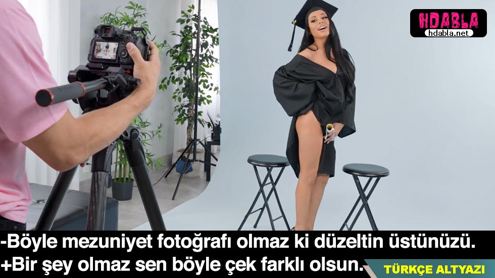 Mezuniyet fotoğrafı çektiren patlak hatun kameramanı çıldırttı